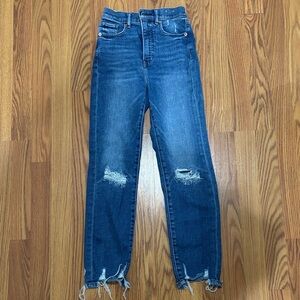 Express Blue Distressed Skinny Jeans